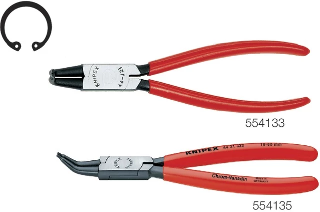 KNIPEX 554135 J12 Seeger-gyűrű fogó, D alak, 45° szögben hajlított