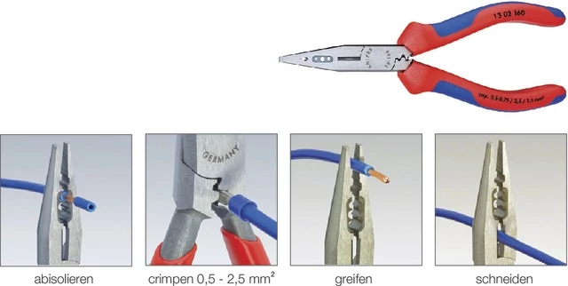 KNIPEX 557692160 Vezetékező fogó, polírozott fejjel és markolattal, többkomponensű burkolattal