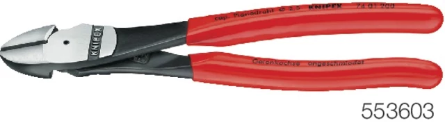 KNIPEX 553603250 Erő-oldalcsípőfogó, polírozott, műanyaggal bevont markolattal