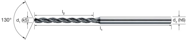 MIKRON 102449 0045 Mikrofúró, Tömör keményfém, 5 × D, DLC