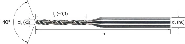 MIKRON 102425 0080 Mikrofúró, Tömör keményfém, 6 × D, belső hűtéssel