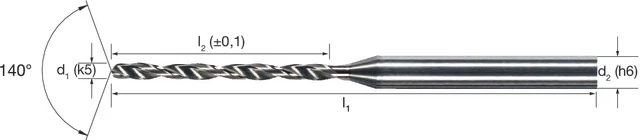 MIKRON 102429 0470 Mikrofúró, Tömör keményfém, 10 × D, belső hűtéssel