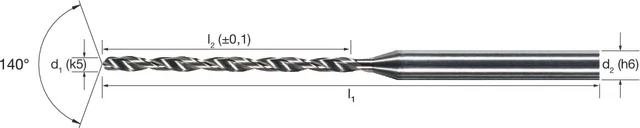 MIKRON 102435 0400 Mikrofúró, Tömör keményfém, 15 × D, AlCrN, belső hűtéssel