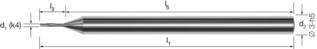 MIKRON 102411 0114 Mikrofúró, Tömör keményfém, 3 × D
