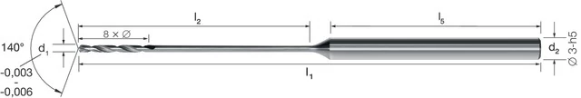 MIKRON 102447 0038 Mikrofúró, Tömör keményfém, 30 × D