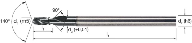 MIKRON 102401 0460 Mikrofúró, Tömör keményfém, 2 × D, TiAlN