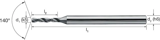 MIKRON 1024210040 Mikrofúró, Tömör keményfém, 4 × D, TiAlN