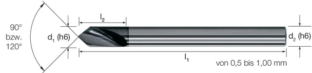 MIKRON 102415 0500 Mikrofúró, Tömör keményfém, 90°, TiAlN