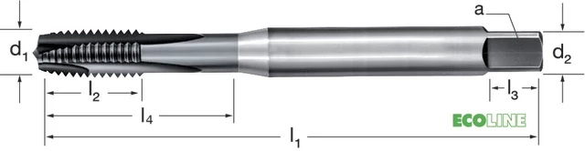 PRETEC 137613 M10 Gépi menetfúró, HSS-Co TiB2