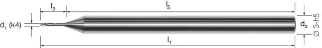 MIKRON 102412 0010 Mikrofúró, Tömör keményfém, 3 × D, titán