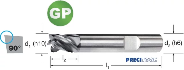 PREMUS 175491 10,00 Nagyteljesítményű maró-GP, rövid védő élletöréssel éles ALCRONA