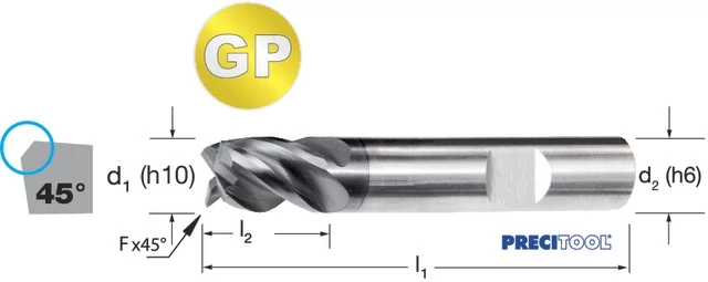 PREMUS 175584 4,00 Nagyteljesítményű maró-GP, rövid élletöréssel ALNOVA