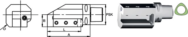 SWISS TOOLS 237101 4020L Szerszámtartó, PSK axiális, egyszeres