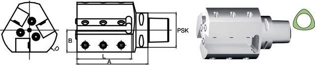 SWISS TOOLS 237103 6320R Szerszámtartó, PSK axiális, háromszoros