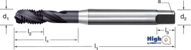 PREMUS 137580 M16 Gépi menetfúró HighQ, HSSCo-PM RSP40 TiAlN