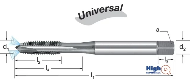 PREMUS 132212 M10 Gépi menetfúró HighQ, HSSCo-PM Hardlube