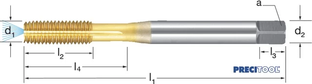 PREMUS 132672 M6 Gépi menetformázó, HSSE-Co5 TiN, kenőhoronnyal, IKZ