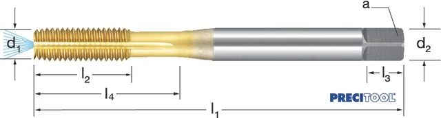 PREMUS 132674 M6 Gépi menetformázó, HSSE-Co5 TiN kenőhoronnyal IKZ 6GX