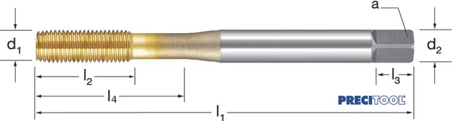 PREMUS 132695 M3X0,35 Gépi menetformázó, HSSE-Co5 TiN kenőhoronnyal