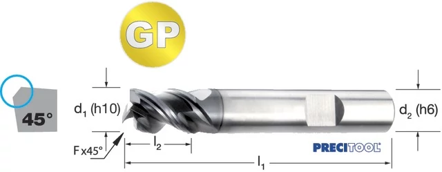 PREMUS 175362 16,00 Szármaró-GP, Tömör keményfém rövid élletöréssel ALNOVA