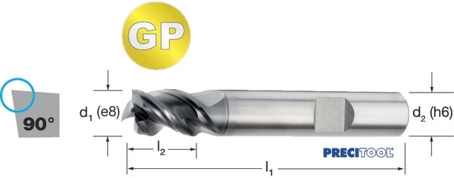 PREMUS 175364 6,75 Szármaró-GP, Tömör keményfém rövid P9 védő élletöréssel éles ALNOVA
