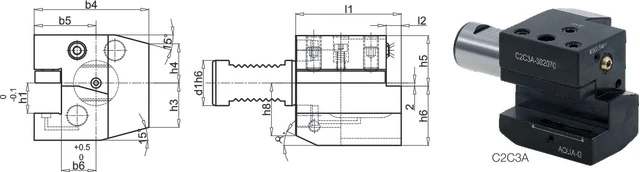 PREMUS 235015 30X20X70 Szerszámtartó CNC esztergagéphez, Axiális, balos rövid / fej feletti jobbos rövid