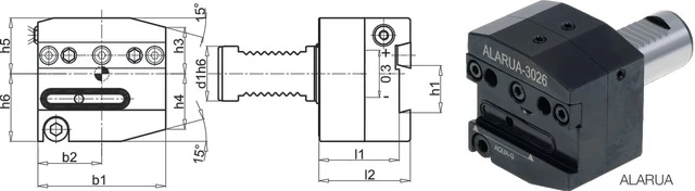 PREMUS 2350233026 Szerszámtartó CNC esztergagéphez, AL balos / ARU jobbos fej feletti
