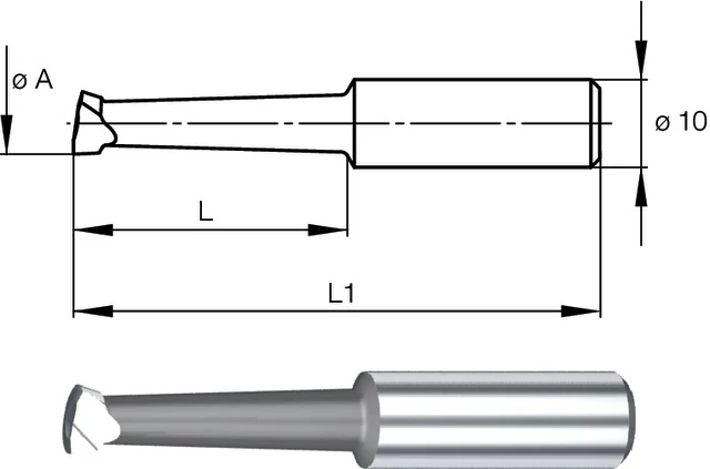 SWISS TOOLS 2390440005 Tartozékok orsószerszámhoz, Kiesztergáló kés keményfém éllel, Ø 3,0 - 19,0