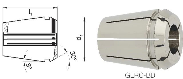 FAHRION 248416 7,0 Tartozékok ER szorítópatronos befogóhoz , Precíziós szorítópatron Protect 429E GERC25-BD, tömített, befogási tartomány 3,0 - 16,0 mm