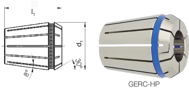 FAHRION 248423 1,5 Tartozékok ER szorítópatronos befogóhoz , Precíziós szorítópatron Protect 4008E GERC11-HP, befogási tartomány 1,0 - 7,0 mm