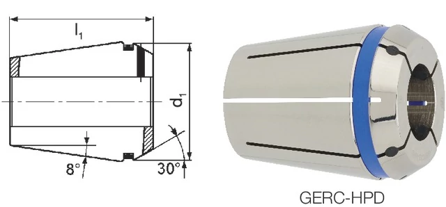 FAHRION 248434 8,0 Tartozékok ER szorítópatronos befogóhoz , Precíziós szorítópatron Protect 425E GERC16-HPD, befogási tartomány 3,0 - 10,0 mm