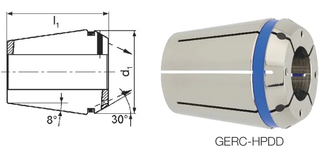 FAHRION 248444 4,0 Tartozékok ER szorítópatronos befogóhoz , Precíziós szorítópatron, Protect 425E GERC16-HPDD, befogási tartomány 4,0 - 8,0 mm