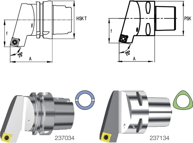 SWISS TOOLS 237034 6312R Késszár, HSK T, 90°/75° SSBC L/R