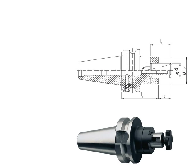 PRETEC 241051 40X16 Meredek kúpos befogó, JIS 6339, kombi feltűzhető marótüske, AD alak, rövid, G6,3 15.000 1/min fordulatszámnál