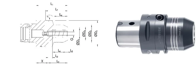 SCHUNK 241430 C4/12 Poligon száras kúpos befogó, Tendo E Compact hidroplasztikus befogó, rövid, G2,5 25.000 1/min fordulatszámnál