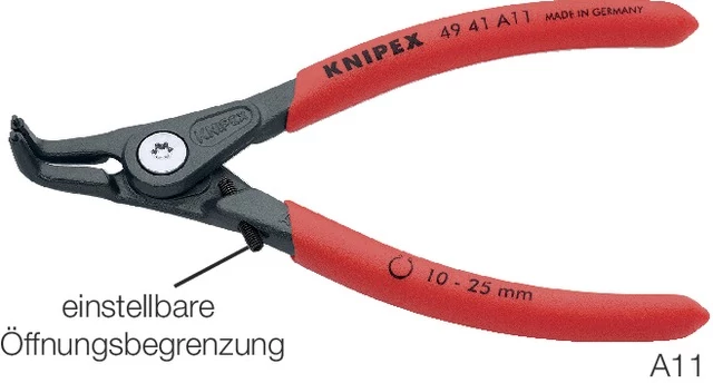 KNIPEX 554170 A21 Seeger-gyűrű fogó, hajlított (90°), nyitáshatárolással