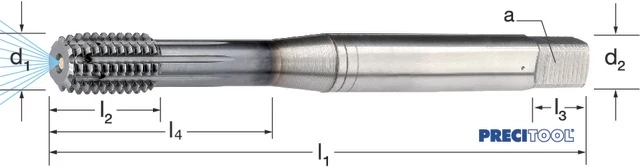 PREMUS 132682 M22 Gépi menetformázó, HSSE-Co8, TiCN, kenőhoronnyal, belső hűtés