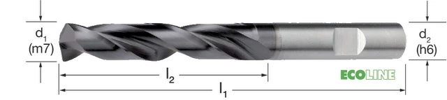 PRETEC 102632 10,10 Nagyteljesítményű fúró, Tömör keményfém, TiAlN, HB száralak, 3 × D