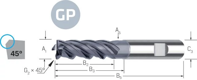 PREMUS-GP 175514 6,00 Keményfém szármarók VHM, extra hosszú, letöréssel, V-plus