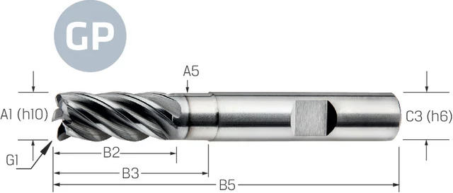 PREMUS-GP 175499 6,00 Tömör keményfém szármaró VHM-AlTiN, ungl. m.ER